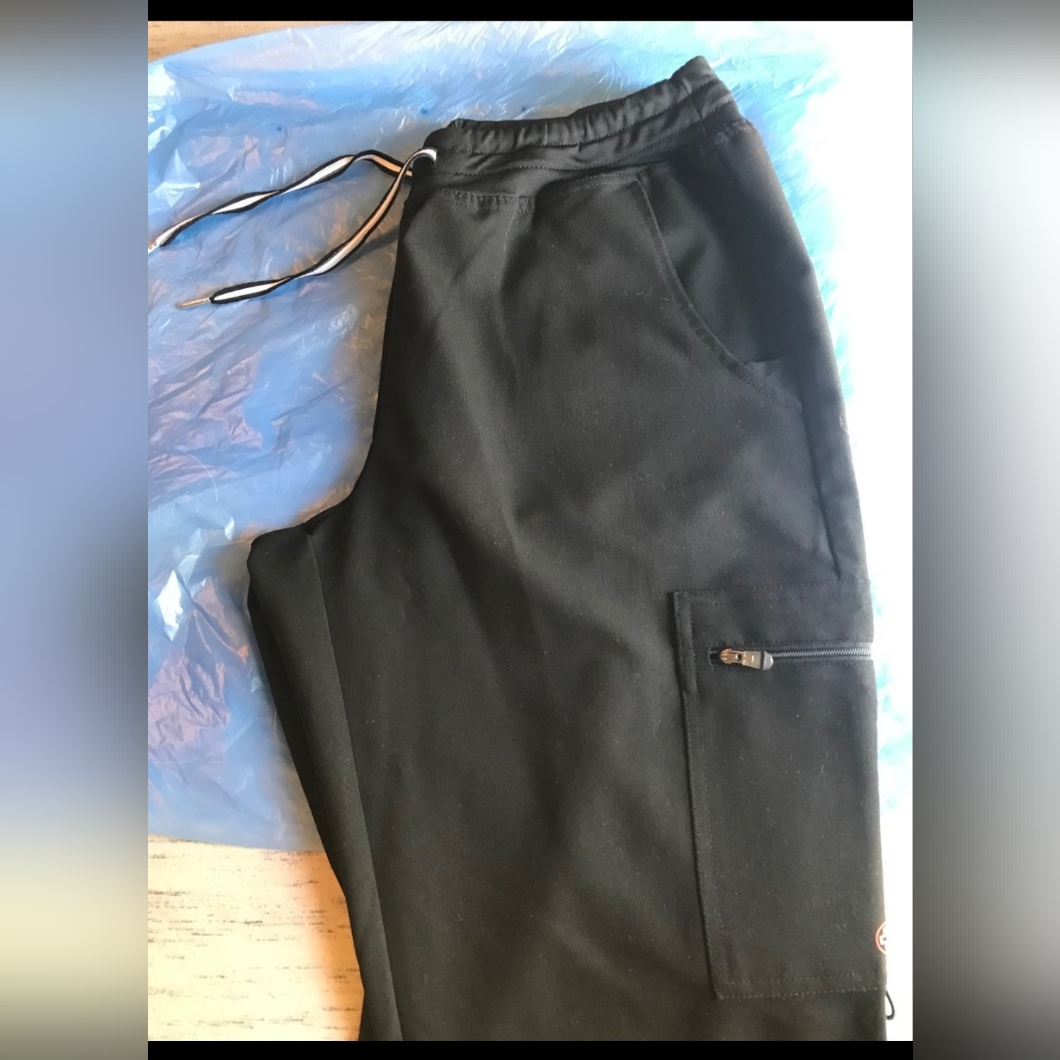 2 Pairs White Cross Scrub Pants In Black, Medium Tall